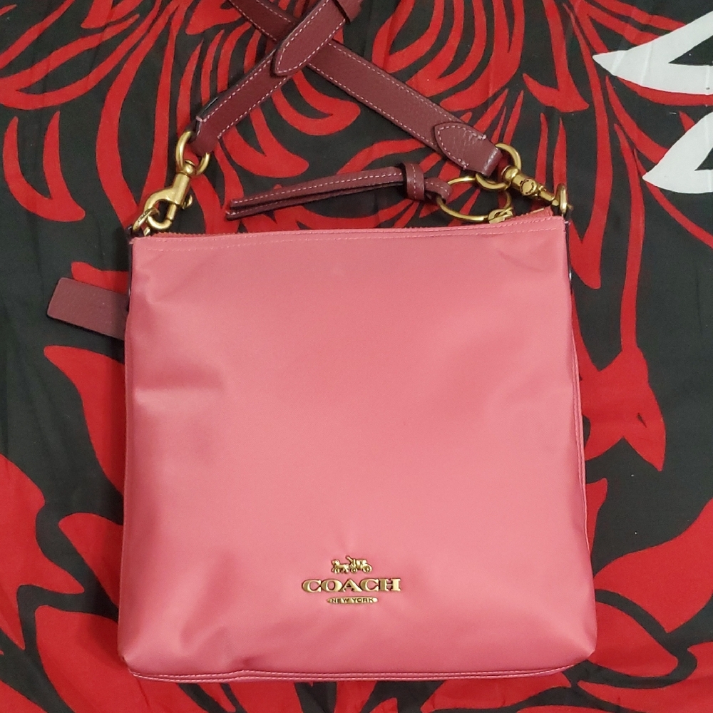 Coach Pink Colorblock Cargo Nylon Crossbody Bag